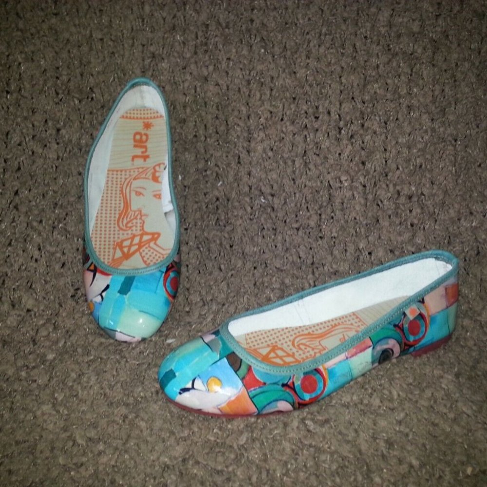 THE ART COMPANY-Patent Leather Ballet Flats-Multicolor-Size 38-Excellent